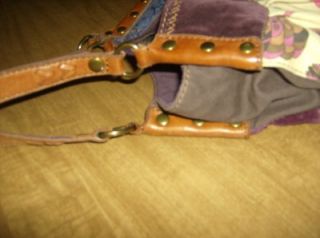 Lucky Brand Patchwork Diana Hobo Handbag Blues Purples