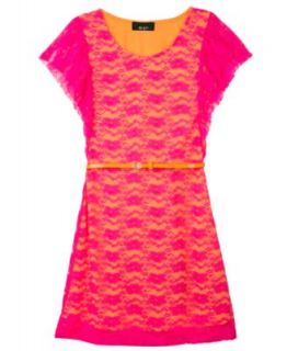 Jessica Simpson Kids Dress, Girls Neon Crochet Dress