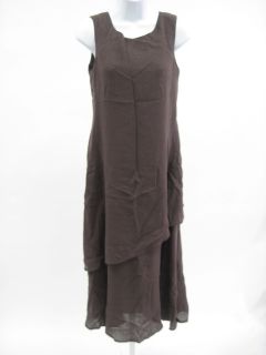 Max Mara Brown Linen Sleeveless Long Dress Size 4