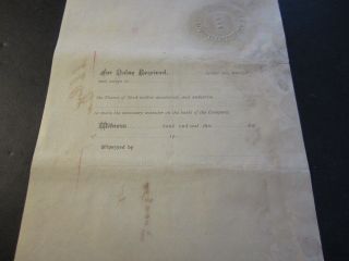 Old 1901 Little Rock Maumelle & Western Railroad   Stock Certificate