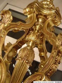 Lt RARE Heavy Big Solid Mazarin Chandelier Brass Old Antique Shape