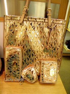 Michael Kors Set Tote Bag Coin Purse Wallet Rose Gold