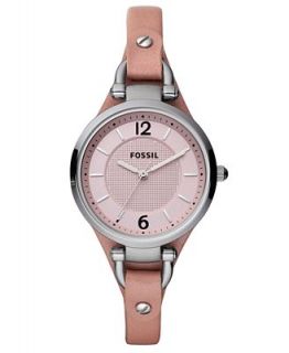 Fossil Watch, Womens Georgia Pink Leather Strap 32mm ES3076