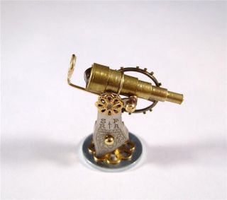 Miniature Medieval Steampunk Telescope with Magnifing Lense OOAK