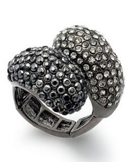 INC International Concepts Ring, Hematite Tone Crystal Pave Stretch