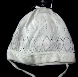 Maximo Newborn Baby Girls Hat Infant Cotton w Ties Wht