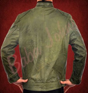 Wanted Wesley Gibson McAvoy Olive Green Faded Mens Vintage Leather