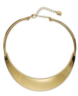 Kenneth Cole New York Necklace, Gold tone Half Moon Frontal Necklace
