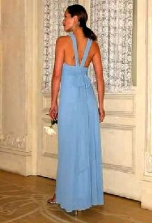 Jessica McClintock Pale Blue Crepe Formal Dress Gown Size 4