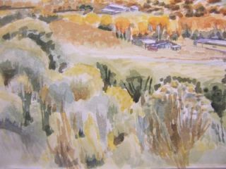 Watercolor SOUTHWEST RURAL LANDSCAPE Jewell McCrea Hembree (AZ Artist