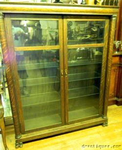 Antique Victorian Oak 2 Door Bookcase Paw Foot Larkin Buffalo NY 8