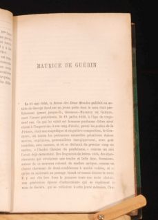 1872 Maurice de Guerin Journal Lettres Poemes Biography