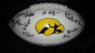 2011 Iowa Hawkeyes Team Signed Football Proof 30 Sigs