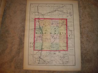 1873 Isabella Mecosta County Michigan Map Big Rapids