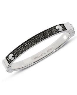 Michael Kors Bracelet, Silver Tone Pave Hinge Bracelet   Fashion