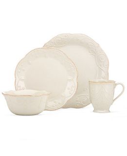 Lenox Dinnerware, French Perle White 4 Piece Place Setting   Casual