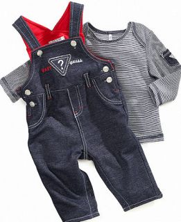 GUESS Baby Set, Baby Boys Long Sleeve Shirt and Overalls   Kids   