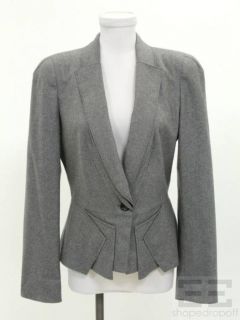 McQ Alexander McQueen Gray Wool Single Button Jacket Size 46