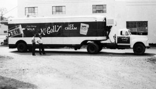 OLD DAYS A refrigerated truck is parked in front of the former McColl