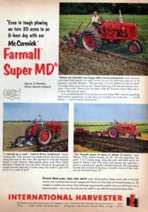 1953 McCormick Farmall Super MD Tractor Original Color Ad