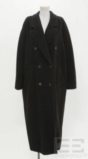 MaxMara Black Double Breasted Full Length Coat Size 12 14