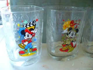Disney Mickey Mouse Glass Collectibles 4pc Set McDonalds
