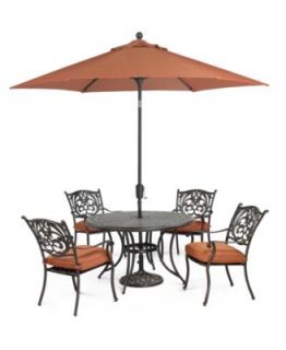 Chateau Outdoor Patio Furniture, 5 Piece Set (48 Round Dining Table