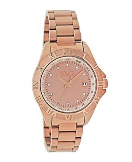 Watch, Womens Rose Gold Ion Plated Stainless Steel Bracelet 40mm
