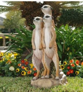 Meerkat Friends Garden Sculpture Large Statue Outdoor Decor