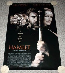 Hamlet Poster One Sheet Mel Gibson Franco Zeffirelli