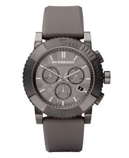 Burberry Watch, Mens Chronograph Trench Rubber Strap 43mm BU2302