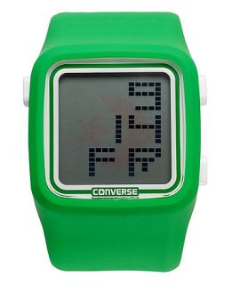 Converse Watch, Unisex Digital Scoreboard Green Silicone Strap 43mm