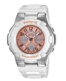Baby G Watch, Womens Analog Digital White Resin Strap 43mm BGA131 7B