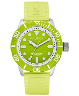Nautica Watch, Green Silicone Strap 44mm N09605G