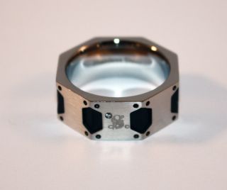 New Mens Ring Simmons Jewelry Stainless Steel With Diamond Accent Size