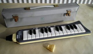 Original Grey Vintage Hohner Melodica Piano 26 with Carry Case 1950S