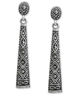 Genevieve & Grace Sterling Silver Earrings, Marcasite Drop Earrings