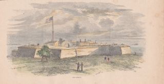 fort mchenry original c 1870 engraving fort mchenry hand colored text