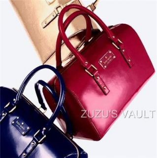 Kate Spade Flicker Melinda Berry Pink Patent Leather Satchel Bag ~SHIP