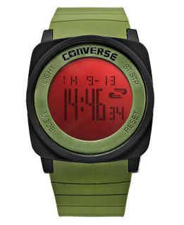 Converse Watch, Unisex Digital Full Court Army Green Silicone Strap