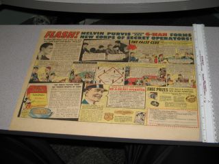 Newspaper Ad 1930s Melvin Purvis G Man Comic Book Strip Premium Cereal