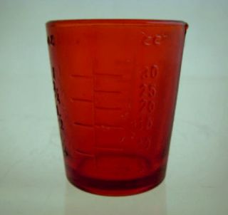 Ounce Ruby Red Bar Shot Glass or Measuring Cup
