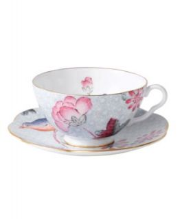 Wedgwood Dinnerware, Pink Cuckoo Teacup and Saucer   Fine China