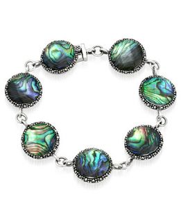 Genevieve & Grace Sterling Silver Bracelet, Abalone Glass and