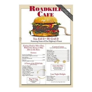 Roadkill Cafe Menu Art Poster Road Kill Grill Animal