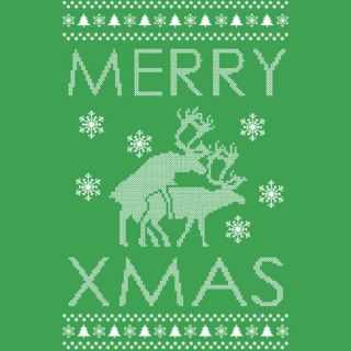 MERRY XMAS ~ SWEATSHIRT Reindeer Humping ugly christmas sweater ALL