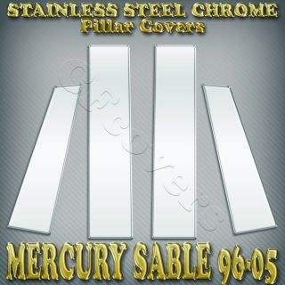 Mercury Sable 96 05 6pc Stainless Steel Pillar Covers Window Chrome