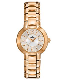 Bulova Watch, Womens Rose Gold Tone Stainless Steel Bracelet 27mm