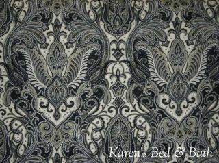 Cream Black Tan Paisley Custom Sewn Curtain Valance New