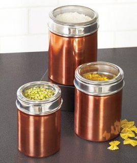 Stainless Steel Canister Set in Three Colorful Jeweltone Finishes